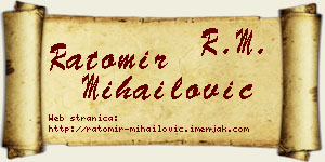 Ratomir Mihailović vizit kartica
